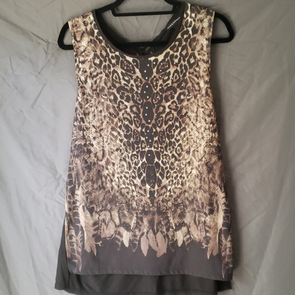 Animal Print, Tie Back Top